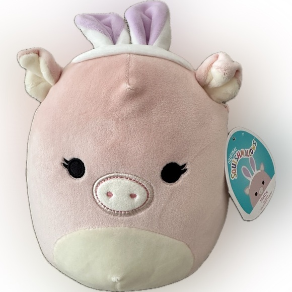 Nwt  🐷 8" Hettie The Pig Purple Ears Squishmallow Date 9.9.2021 - Picture 5 of 5